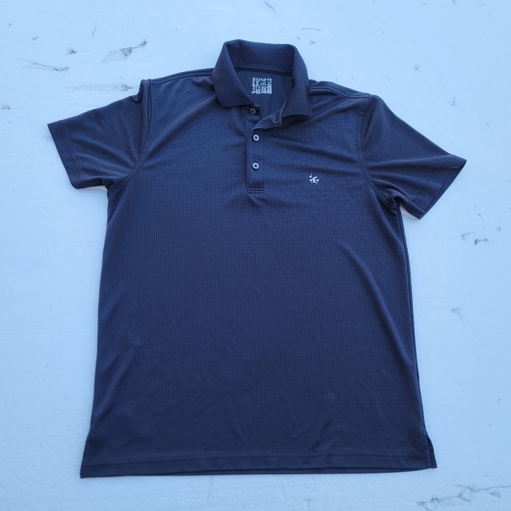 Izod Men's Golf Polo Shirt Textured Black Stretch Cool Dry Size M Medium
